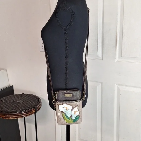 Charming Chala Lilly Blooms Flower Floral Cell Phone Purse Mini Crossbody Bag - Picture 2 of 12